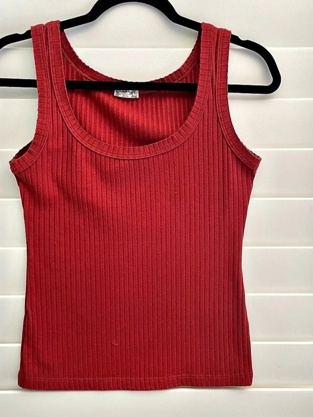 Intimately Free People Ribbed Scoop Neck Tank Top Crimson Red XS/S
